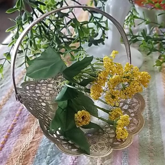 Vintage Silver Plated Love Lace Basket